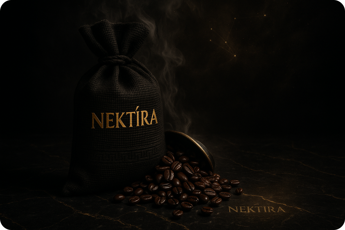 Coffee beans spilling from burlap sack