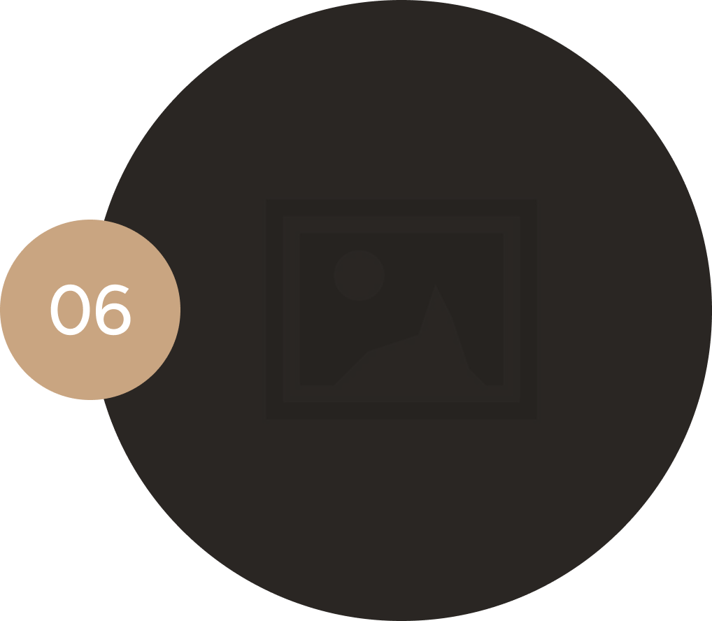 Number six on brown circle